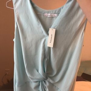 Lush Light Blue Tank with Front Knot